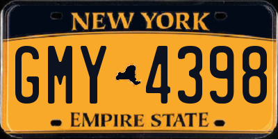 NY license plate GMY4398