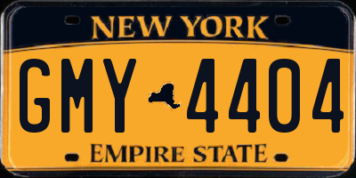 NY license plate GMY4404