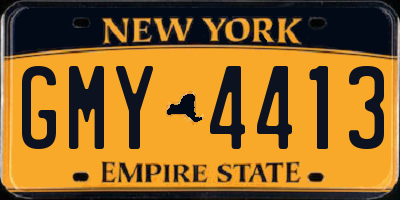 NY license plate GMY4413