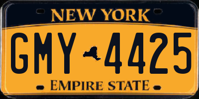 NY license plate GMY4425