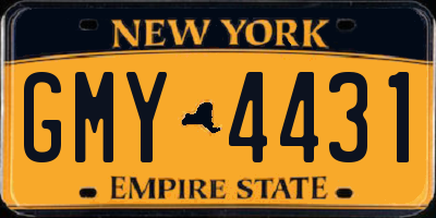 NY license plate GMY4431