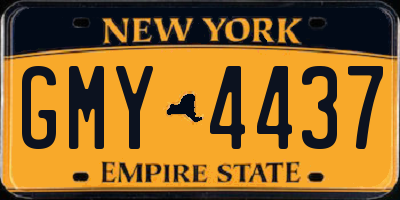NY license plate GMY4437