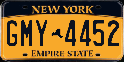 NY license plate GMY4452