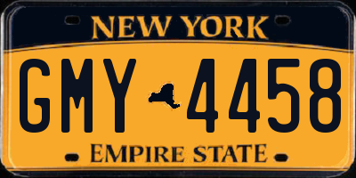 NY license plate GMY4458