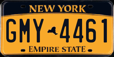 NY license plate GMY4461