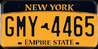 NY license plate GMY4465
