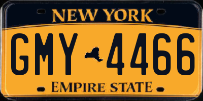 NY license plate GMY4466