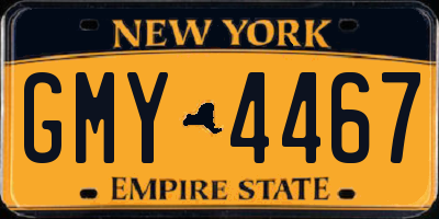 NY license plate GMY4467