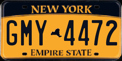 NY license plate GMY4472