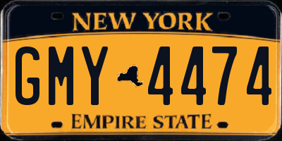 NY license plate GMY4474