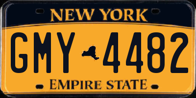NY license plate GMY4482