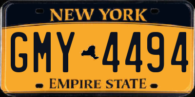 NY license plate GMY4494