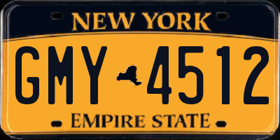 NY license plate GMY4512