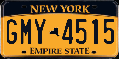 NY license plate GMY4515