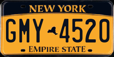 NY license plate GMY4520