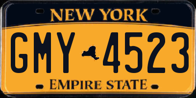 NY license plate GMY4523