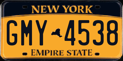 NY license plate GMY4538