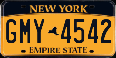 NY license plate GMY4542