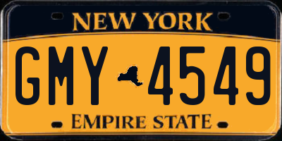 NY license plate GMY4549