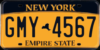 NY license plate GMY4567