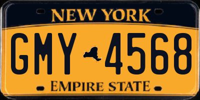 NY license plate GMY4568