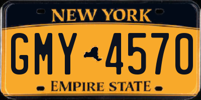 NY license plate GMY4570