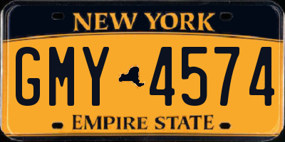 NY license plate GMY4574