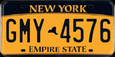 NY license plate GMY4576