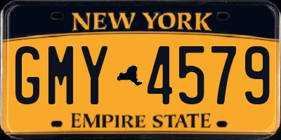NY license plate GMY4579