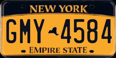 NY license plate GMY4584