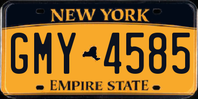 NY license plate GMY4585