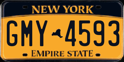 NY license plate GMY4593