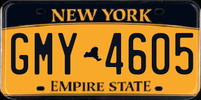 NY license plate GMY4605