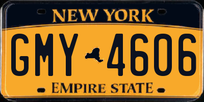 NY license plate GMY4606