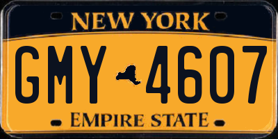 NY license plate GMY4607