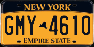 NY license plate GMY4610