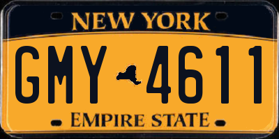 NY license plate GMY4611