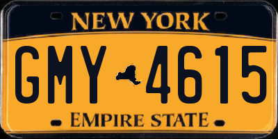 NY license plate GMY4615