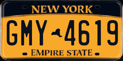 NY license plate GMY4619