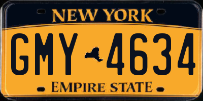 NY license plate GMY4634
