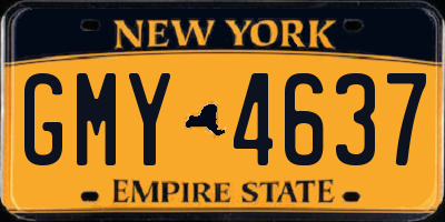 NY license plate GMY4637