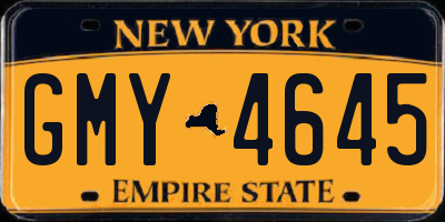 NY license plate GMY4645