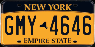 NY license plate GMY4646