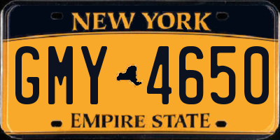 NY license plate GMY4650