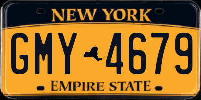 NY license plate GMY4679