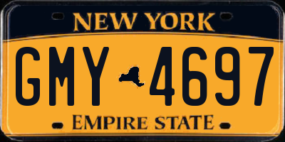 NY license plate GMY4697