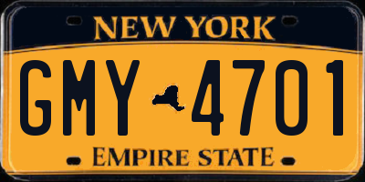 NY license plate GMY4701