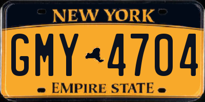 NY license plate GMY4704