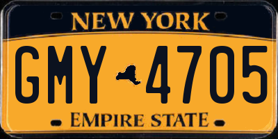 NY license plate GMY4705