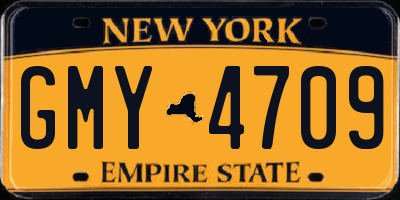 NY license plate GMY4709